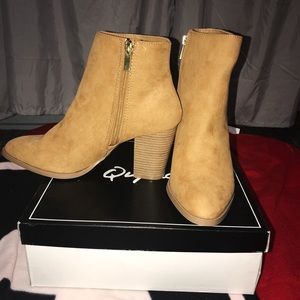 Brand new, never worn Qupid heeled boots